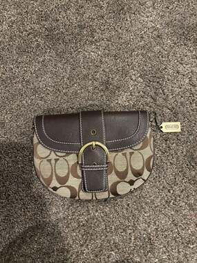 Coach Signature Jacquard Soho Buckle Flap Shoulder Bag